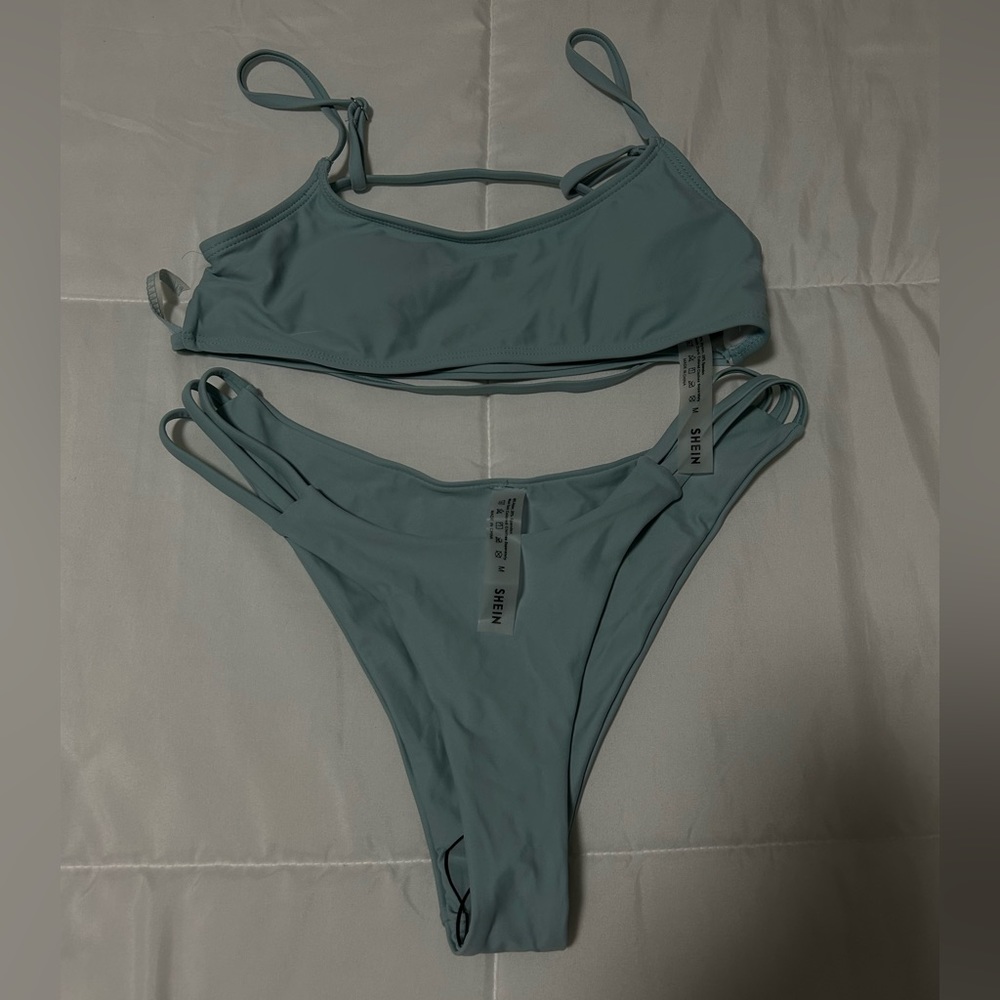 Bikini Set Cutout Back Cami Top & 2 Piece Swimsuit